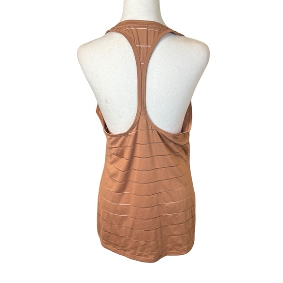 ATHLETA Stripe Mesh Tan Chi Tank Top Size Medium Workout Fitness Gym Athletic - Picture 4 of 9